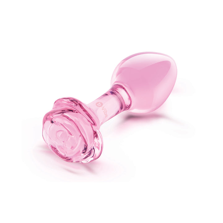 Pink Roses Glass Butt Plug Training Set