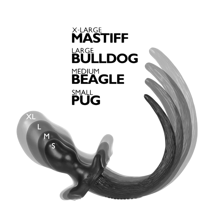PUG puppy tail buttplug BLACK Small