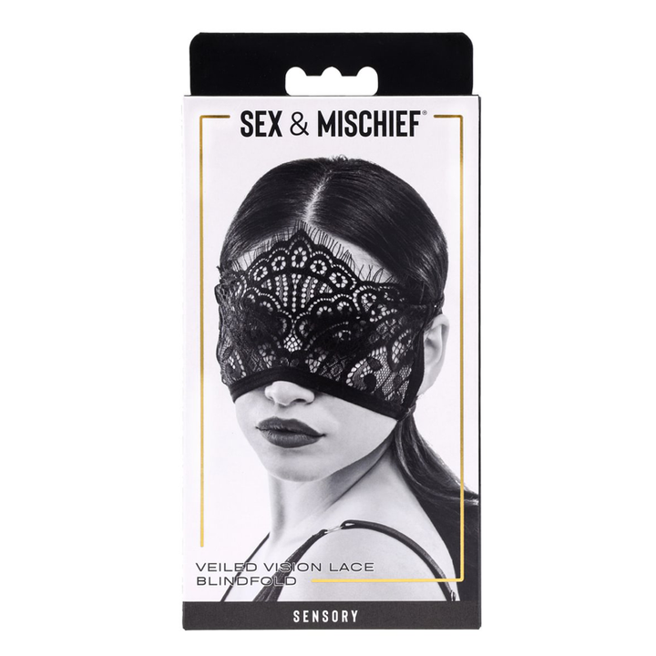 Veiled Vision Lace Blindfold - Black