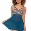 Coquette. BABYDOLL & THONG TEAL MEDIUM