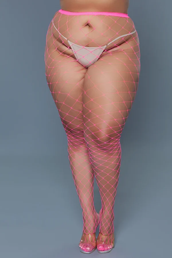 Oversized Fishnet Pantyhose Hotpink Queen Size - Image 3