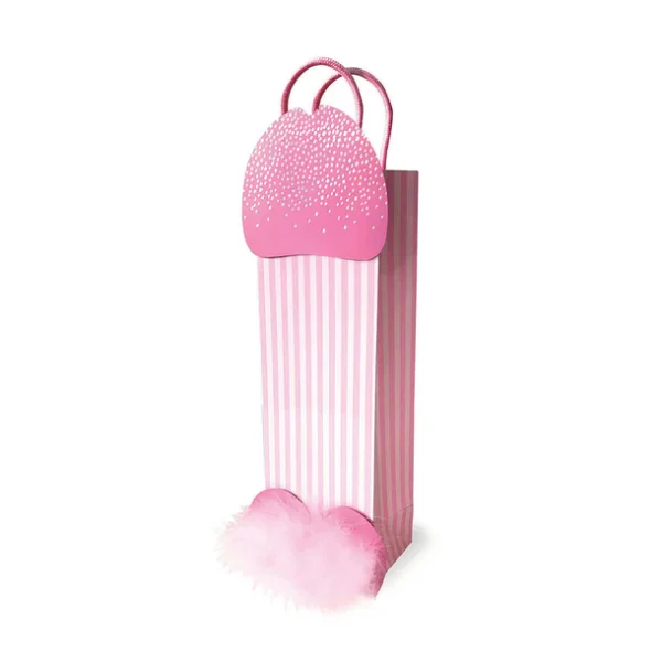 Dirty Penis Gift Bag with pink feathers