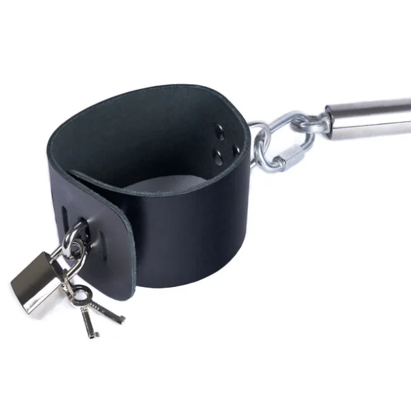 STEEL SPREADER BAR W LEATHER CUFFS NICKLE - Image 2