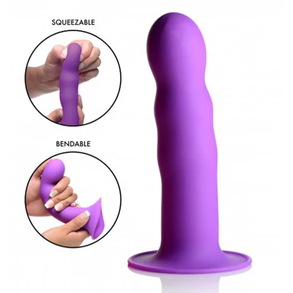 Squeezable Wavy Dildo Purp - Image 2