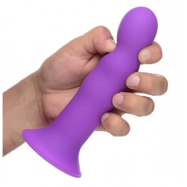 Squeezable Wavy Dildo Purp - Image 3