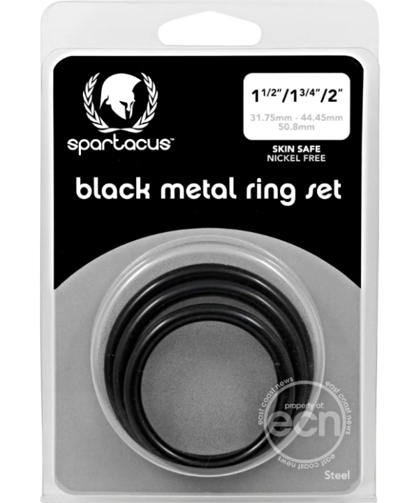 Spartacus Black Metal Ring Set