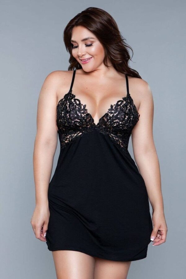 Bewicked Wendy Chemise Black 1X