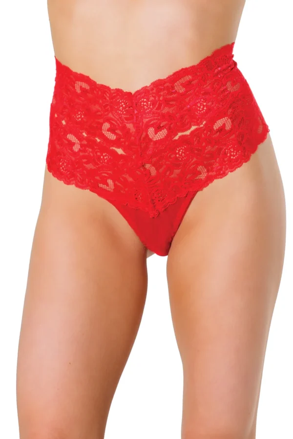 Highwaist Thong Red OS - Image 4