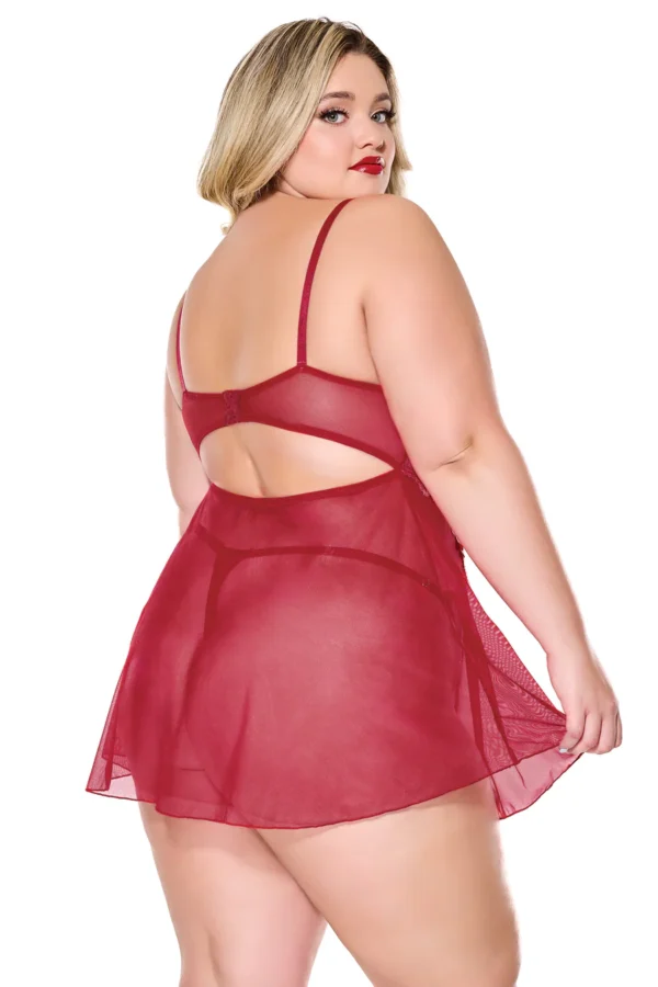 Babydoll &. Thong Red 1x/2x - Image 4