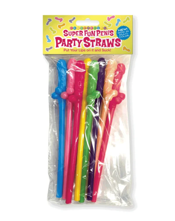 Super Fun Penis Multicolor Straws