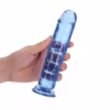 Straight Realistic Dildo With Suction Cup 7' Blue - Image 3