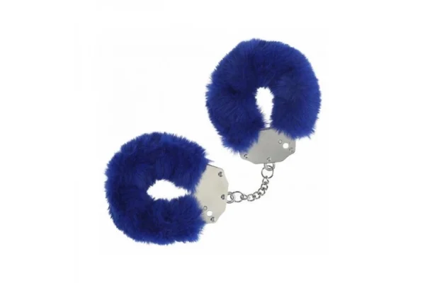 OUCH! Heavy Duty Fluffy Handcuffs - Navy