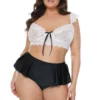 Crop Top & Shorts Set Black OSXL