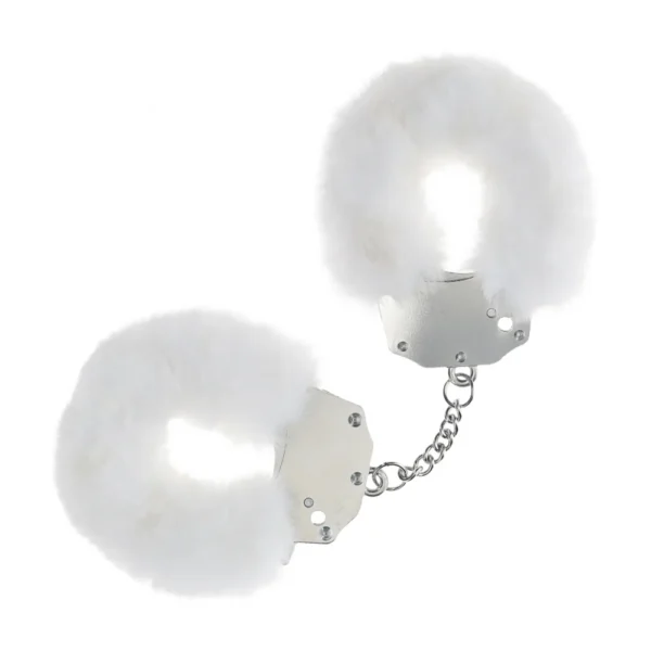 OUCH! Heavy Duty Fluffy Handcuffs - Powder White