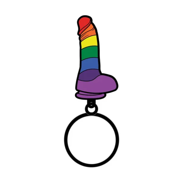 Rainbow Dildo Keychain - Image 2